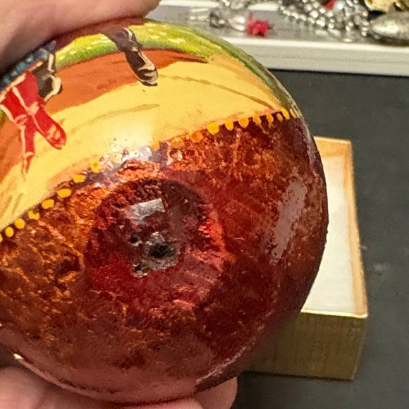 Vibrant Ukraine Wood Hand-Painted Easter Egg with Folk Scene - Picture 3 of 10